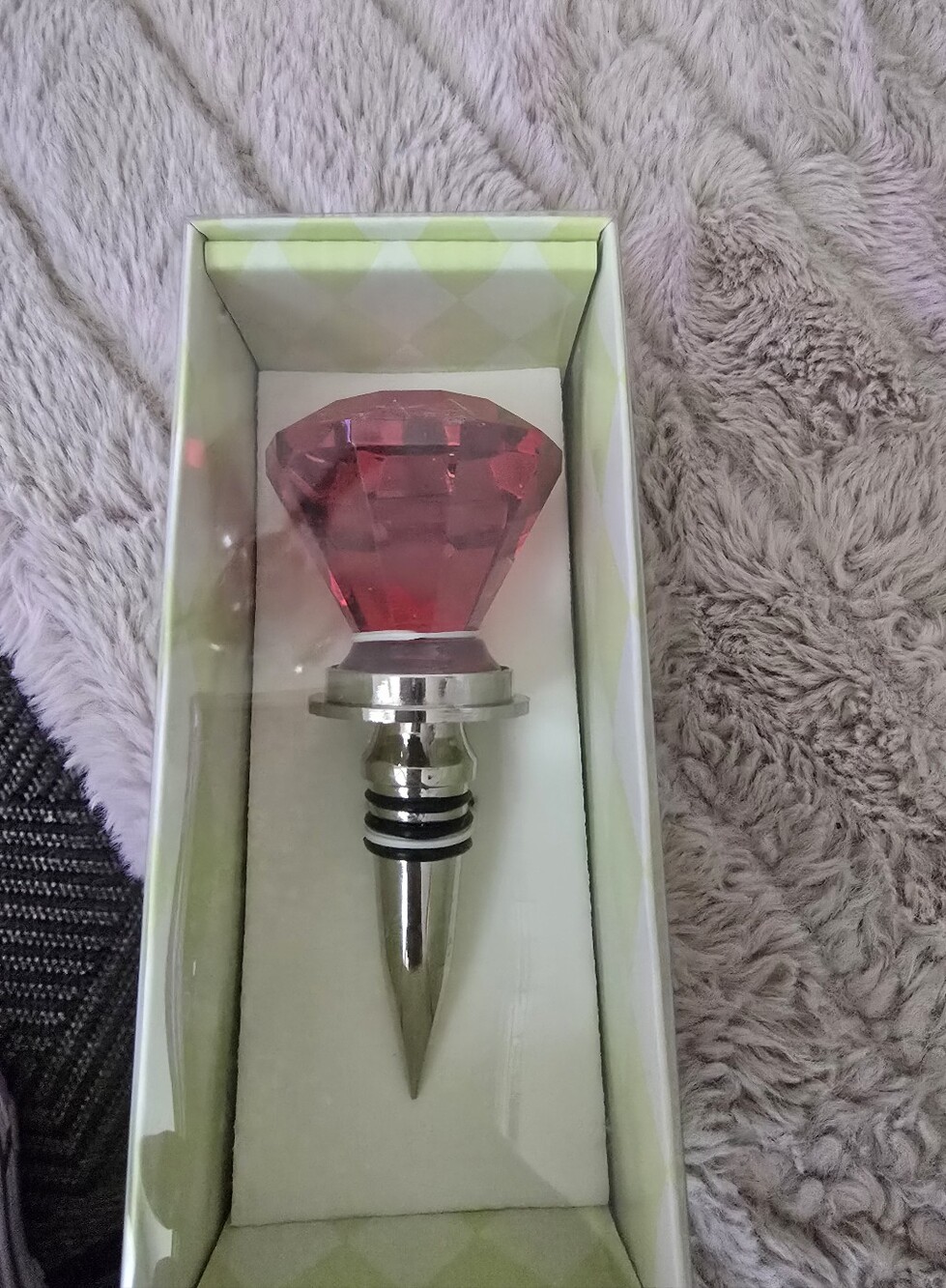 Home Accents Pink Faceted Crystal Wine Bottle Stopper